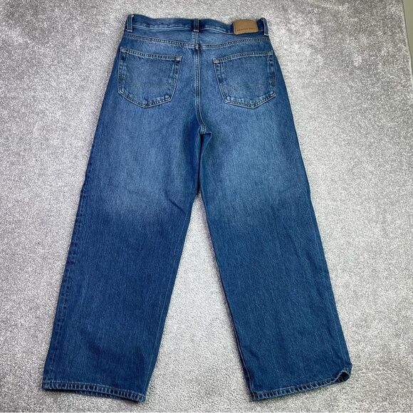 American Eagle Jeans Men's 30X27 Blue Baggy Straight Mid-Rise Dark Wash Denim - Picture 3 of 12